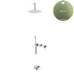 Bruma Lusa Zestaw wannowo-natryskowy podtynkowy z deszczownicą Ø 250 mm z odpływem Sunrise 1013602SR