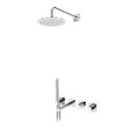 Bruma Lusa Zestaw wannowo-natryskowa podtynkowy z deszczownicą Ø 250 mm Chrom 1013112CR