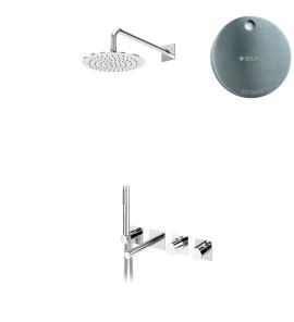 Bruma Lusa Zestaw wannowo-natryskowa podtynkowy z deszczownicą Ø 250 mm Satinox 1013112ST