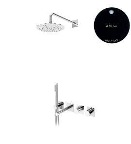 Bruma Lusa Zestaw wannowo-natryskowa podtynkowy z deszczownicą Ø 250 mm Night Sky 1013112NS
