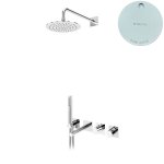 Bruma Lusa Zestaw wannowo-natryskowa podtynkowy z deszczownicą Ø 250 mm Pure White 1013112PW