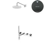 Bruma Lusa Zestaw wannowo-natryskowa podtynkowy z deszczownicą Ø 250 mm Gunmetal 1013112MG