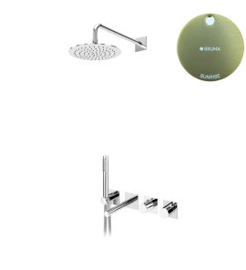 Bruma Lusa Zestaw wannowo-natryskowa podtynkowy z deszczownicą Ø 250 mm Sunrise 1013112SR