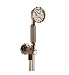 Gessi Venti20 Słuchawka prysznicowa z wężem i kolanem wypływu copper pvd 65123.030