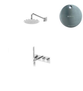 Bruma Lusa Zestaw wannowo-natryskowa podtynkowy z deszczownicą Ø 250 mm Satinox 1873731ST