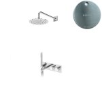 Bruma Lusa Zestaw wannowo-natryskowa podtynkowy z deszczownicą Ø 250 mm Satinox 1873731ST