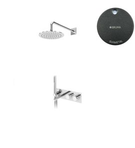 Bruma Lusa Zestaw wannowo-natryskowa podtynkowy z deszczownicą Ø 250 mm Gunmetal 1873731MG