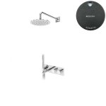 Bruma Lusa Zestaw wannowo-natryskowa podtynkowy z deszczownicą Ø 250 mm Gunmetal 1873731MG