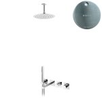 Bruma Lusa Zestaw wannowo-natryskowy podtynkowy z deszczownicą Ø 250 mm Satinox 1013412ST