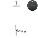 Bruma Lusa Zestaw wannowo-natryskowy podtynkowy z deszczownicą Ø 250 mm Gunmetal 1013412MG