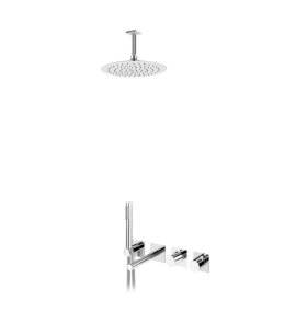 Bruma Lusa Zestaw wannowo-natryskowy podtynkowy z deszczownicą Ø 250 mm Chrom 1013411CR