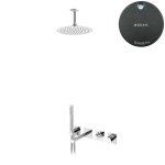 Bruma Lusa Zestaw wannowo-natryskowy podtynkowy z deszczownicą Ø 250 mm Gunmetal 1013411MG