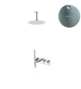 Bruma Lusa Zestaw wannowo-natryskowy podtynkowy z deszczownicą Ø 250 mm Satinox 1873801ST