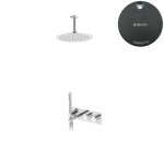 Bruma Lusa Zestaw wannowo-natryskowy podtynkowy z deszczownicą Ø 250 mm Gunmetal 1873801MG