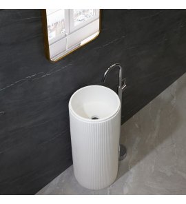   Galatea Design Eterna Umywalka wolnostojąca z korkiem klik klak ∅40 biały mat GDMYN421MW W MAGAZYNIE!!