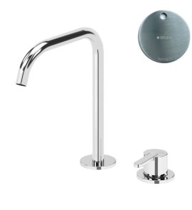 Bruma Leaf Bateria umywalkowa 2-otworowa bez korka, montowana na blacie Satinox 1670024ST
