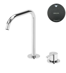 Bruma Leaf Bateria umywalkowa 2-otworowa bez korka, montowana na blacie Gunmetal 1670024MG