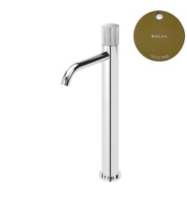 Bruma Leaf3 Bateria umywalkowa jednootworowa bez korka Gold PVD 1670022PO
