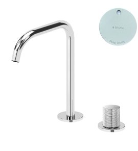 Bruma Leaf3 Bateria umywalkowa 2-otworowa bez korka, montowana na blacie Pure White 1670026PW
