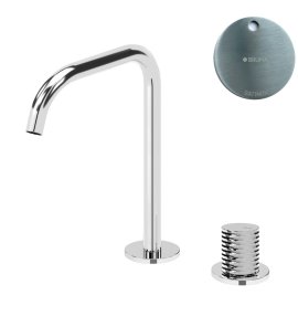 Bruma Leaf4 Bateria umywalkowa 2-otworowa bez korka, montowana na blacie Satinox 1670027ST
