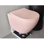 Galatea Design Bulat Miska WC z deską wolnoopadającą wisząca 49x37 cm Pink matt/Różowy mat GDB2342MP