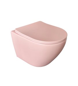 Galatea Design Bulat Miska WC z deską wolnoopadającą wisząca 49x37 cm Pink matt/Różowy mat GDB2342MP