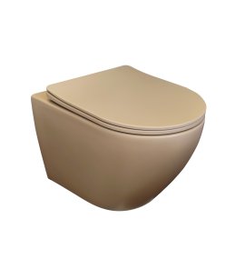    Galatea Design Bulat Miska WC wisząca z deską wolnoopadającą 49x37x37 cm Cappuccino Light Matt GDB2342MCL