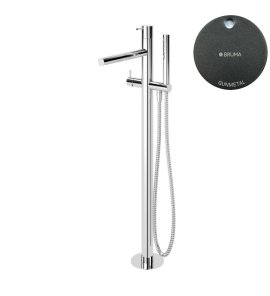 Bruma Leaf2 Bateria wannowo-natryskowa podłogowa Gunmetal 1679802MG