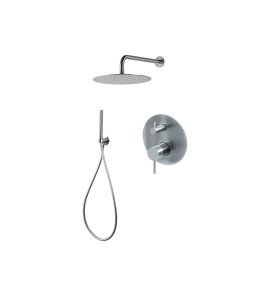 Vema Tiber Steel Zestaw natryskowy podtynkowy z deszczownicą 30 cm Stal nierdzewna TIBZES30