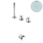 Bruma Leaf2 Bateria wannowo-natryskowa stojąca z wylewką w przelewie Pure White 1675212PW