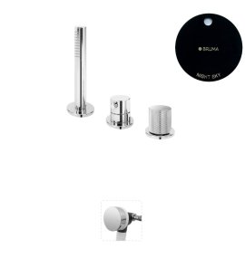 Bruma Leaf3 Bateria wannowo-natryskowa stojąca z wylewką w przelewie Night Sky 1672002NS