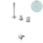 Bruma Leaf3 Bateria wannowo-natryskowa stojąca z wylewką w przelewie Pure White 1672002PW