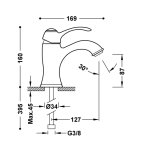 Tres Clasic Bateria umywalkowa stal 24210301AC