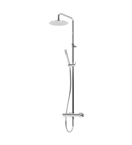Bruma Leaf Zestaw prysznicowy ścienny z regulowaną wysokością deszczownicy Ø 230 mm Chrom 1676501CR