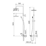 Bruma Leaf2 Zestaw prysznicowy ścienny z regulowaną wysokością deszczownicy Ø 230 mm Chrom 1676502CR