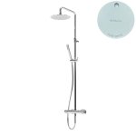 Bruma Leaf Zestaw prysznicowy ścienny z regulowaną wysokością deszczownicy Ø 230 mm Pure White 1676501PW