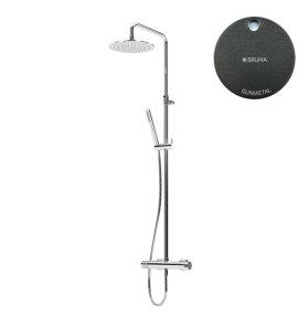 Bruma Leaf Zestaw prysznicowy ścienny z regulowaną wysokością deszczownicy Ø 300 mm Gunmetal  1676531MG