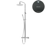 Bruma Leaf Zestaw prysznicowy ścienny z regulowaną wysokością deszczownicy Ø 300 mm Gunmetal  1676531MG