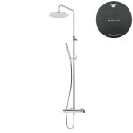 Bruma Leaf2 Zestaw prysznicowy ścienny z regulowaną wysokością deszczownicy Ø 250 mm Gunmetal 1676522MG
