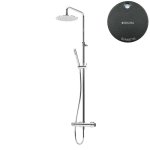 Bruma Leaf2 Zestaw prysznicowy ścienny z regulowaną wysokością deszczownicy Ø 300 mm Gunmetal 1676532MG