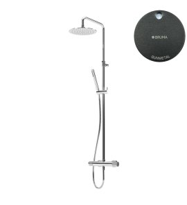 Bruma Leaf3 Zestaw prysznicowy ścienny z regulowaną wysokością deszczownicy Ø 250 mm Gunmetal 1673400MG