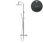 Bruma Leaf4 Zestaw prysznicowy ścienny z regulowaną wysokością deszczownicy Ø 250 mm Gunmetal 1673401MG