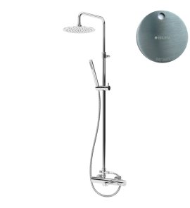 Bruma Leaf Bateria wannowo-natryskowa ścienna z deszczownicą Ø 250 mm Satinox 1672821ST