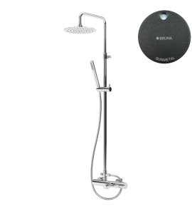 Bruma Leaf Bateria wannowo-natryskowa ścienna z deszczownicą Ø 250 mm Gunmetal 1672821MG