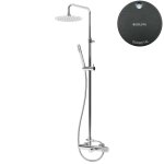 Bruma Leaf3 Bateria wannowo-natryskowa ścienna z deszczownicą Ø 250 mm Gunmetal 1672300MG