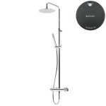 Bruma Leaf3 Zestaw prysznicowy ścienny z regulowaną wysokością deszczownicy Ø 300 mm Gunmetal 1673402MG