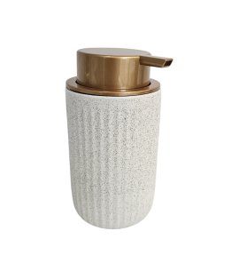     Galatea Design Dozownik do mydła stojący biały/złoto szczotkowane GDDOZWHBRG W MAGAZYNIE!!