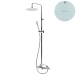 Bruma Leaf Bateria wannowo-natryskowa ścienna z deszczownicą Ø 300 mm Pure White 1672831PW