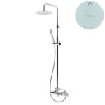 Bruma Leaf2 Bateria wannowo-natryskowa ścienna z deszczownicą Ø 300 mm Pure White 1672832PW