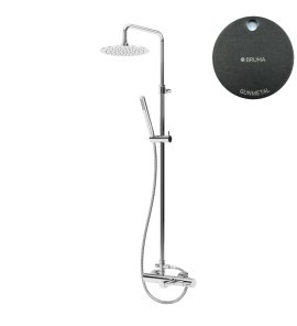 Bruma Leaf2 Bateria wannowo-natryskowa ścienna z deszczownicą Ø 300 mm Gunmetal 1672832MG